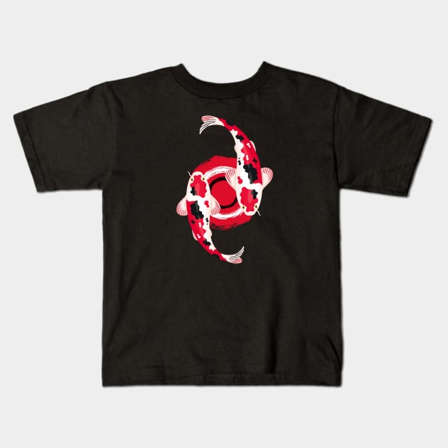 Japanese Koi Fish graphics Kids T-Shirt by BaliChili